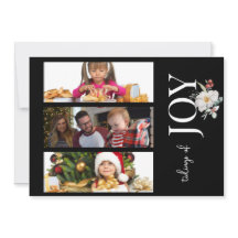 TARJETA DE NAVIDAD DE 3 FOTOS - ALEGRÍA