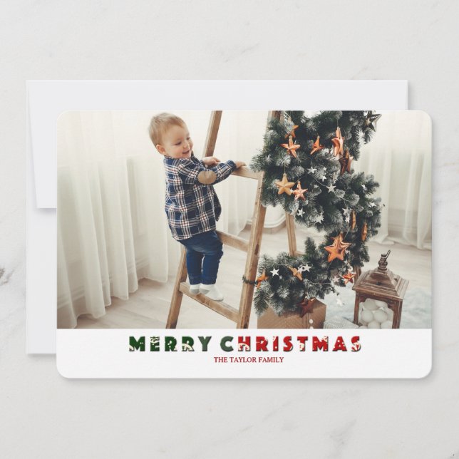 Tarjeta de Navidad de 4 Fotos para las Fiestas (Anverso)