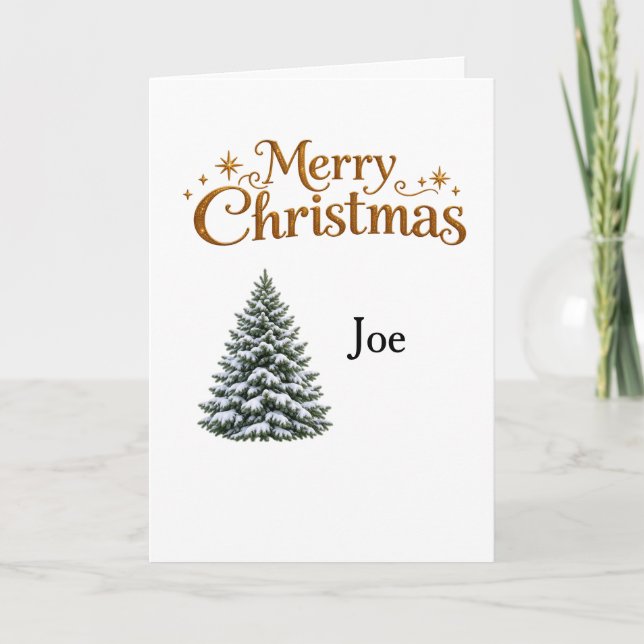 tarjeta de Navidad de abeto personalizable (Anverso)