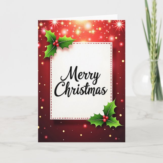 Tarjeta de Navidad de Acebo (Anverso)