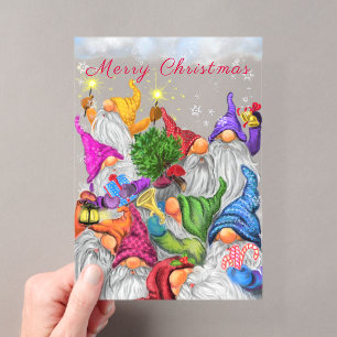 Tarjeta de Navidad de acrílico para fiesta de gnom