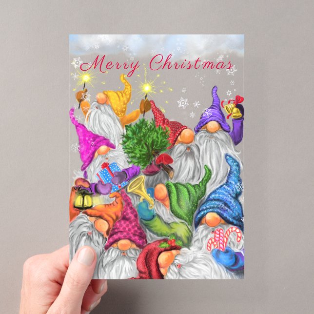 Tarjeta de Navidad de acrílico para fiesta de gnom (Insitu (portátil))