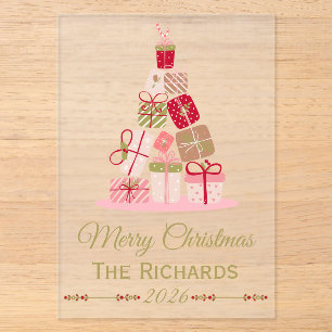 Tarjeta de Navidad de acrílico personalizada con r