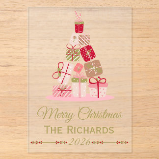 Tarjeta de Navidad de acrílico personalizada con r