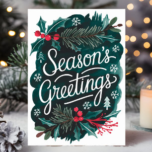 Tarjeta de Navidad de Acuarela de Felicitación de