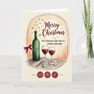 Tarjeta de Navidad de Acuarela Elegante