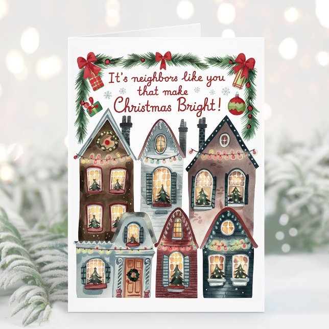 Tarjeta de Navidad de Acuarela para el Vecino (Subido por el creador)