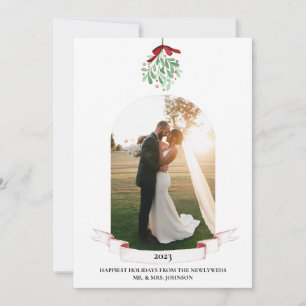 Tarjeta de Navidad de Acuarela para Recién Casados