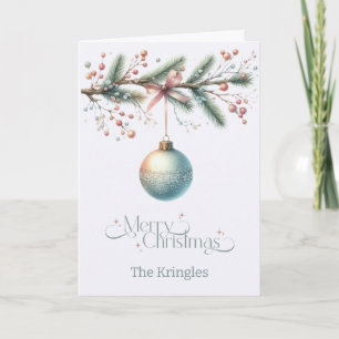 Tarjeta de Navidad de Adorno Colgante Personalizad