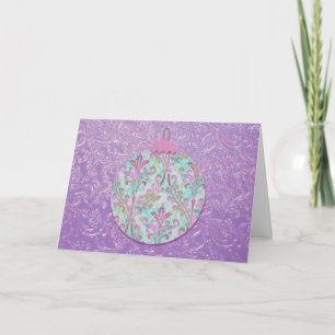Tarjeta de Navidad de Adorno de Agua de Lavanda Vi