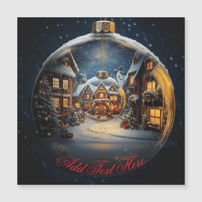 Tarjeta de Navidad de Adorno – Texto Personalizado (Anverso)