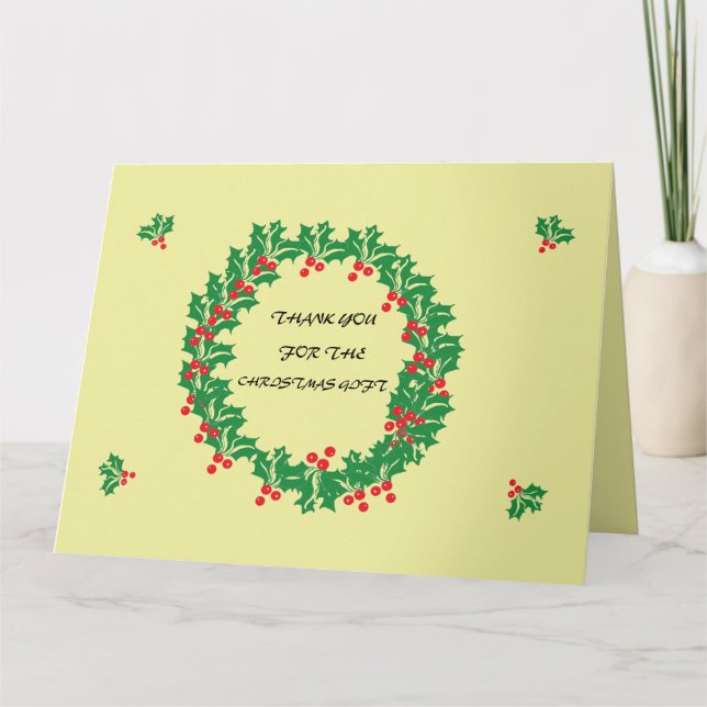 Tarjeta de Navidad de agradecimiento doblada (Anverso)