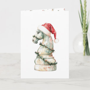 Tarjeta de Navidad de Ajedrez Minimalista (Vertica