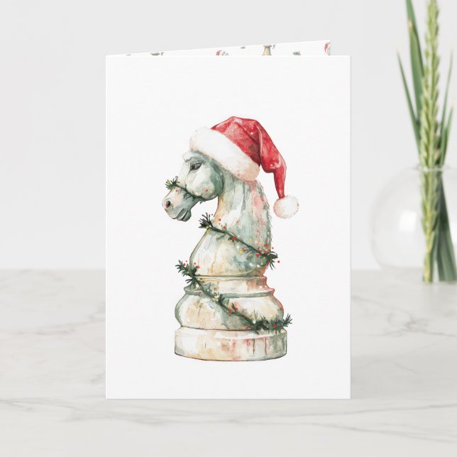 Tarjeta de Navidad de Ajedrez Minimalista (Vertica (Anverso)