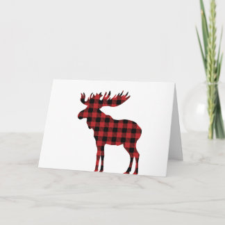 Tarjeta de Navidad de Alce a Cuadros