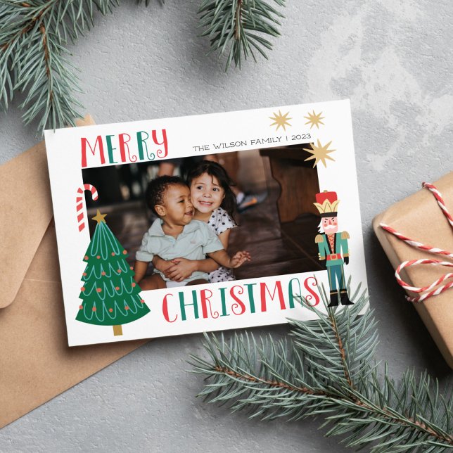 Tarjeta de Navidad de Alegría Navideña y Foto Fami (Subido por el creador)