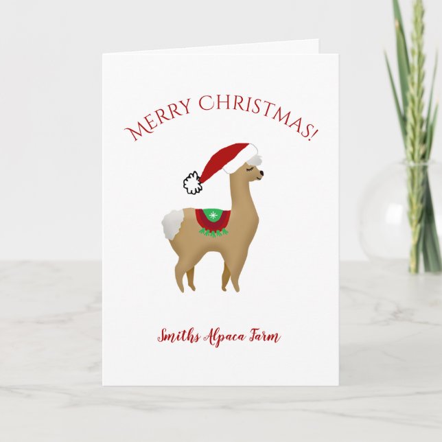 Tarjeta de Navidad de Alpaca (Anverso)