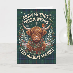 Tarjeta de Navidad de Amigos Braw de Vaca de las T