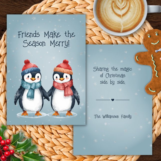 Tarjeta de Navidad de Amigos Pingüinos (Subido por el creador)