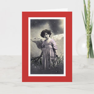 TARJETA DE NAVIDAD DE ÁNGEL DE NIEVE