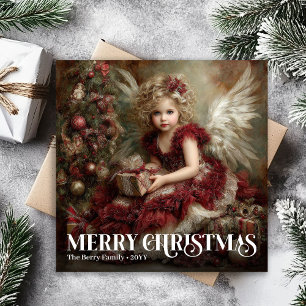 Tarjeta de Navidad de Ángel Victoriano Encantador