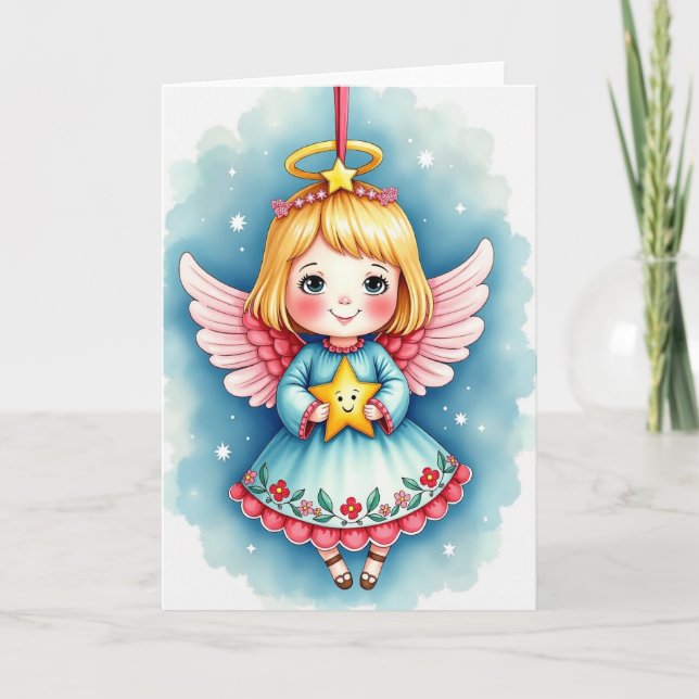 Tarjeta de Navidad de Ángeles (Anverso)