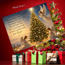 Tarjeta de Navidad de Ángeles Celebrando la Navida
