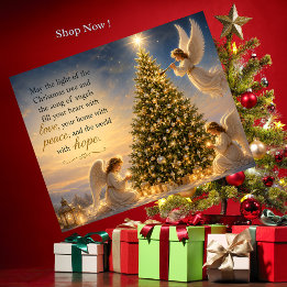 Tarjeta de Navidad de Ángeles Celebrando la Navida