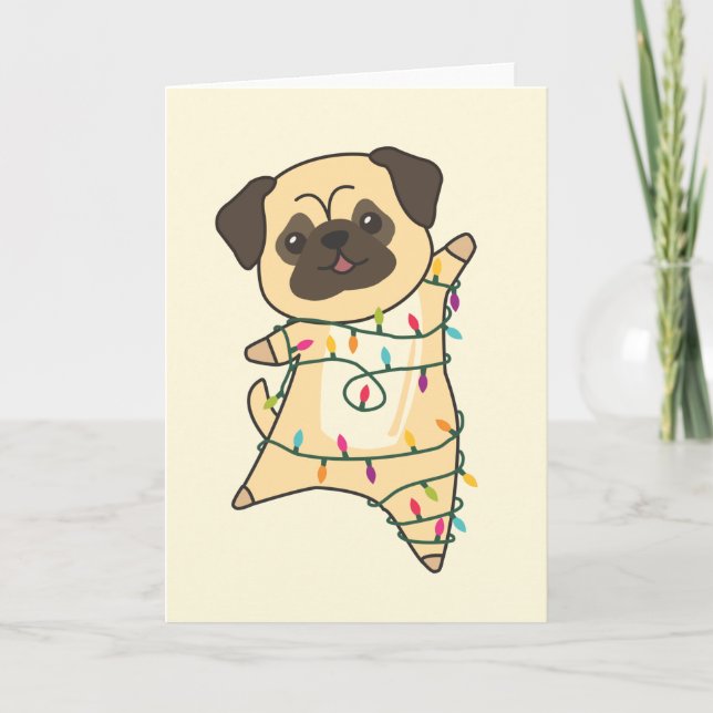 Tarjeta de Navidad de animales de invierno con per (Anverso)