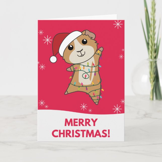 Tarjeta de Navidad de animales de invierno de cone (Anverso)