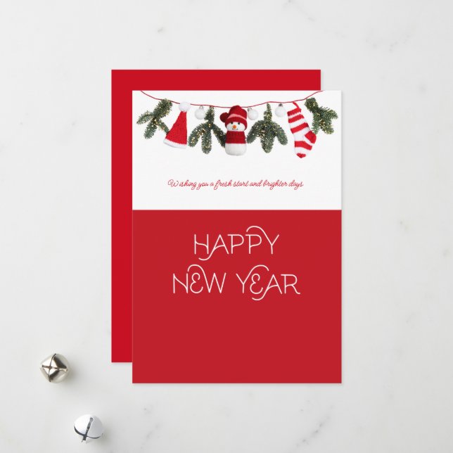 Tarjeta de Navidad de Año Nuevo Feliz y Alegre, Mo (Anverso/Reverso In Situ)