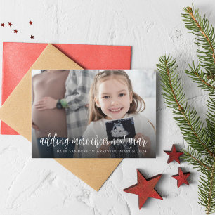 Tarjeta de Navidad de Anuncio de Embarazo con Ecog
