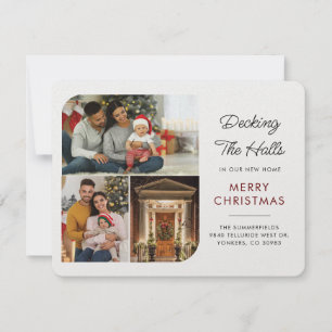 Tarjeta de Navidad de Anuncio de Mudanza con Fotos