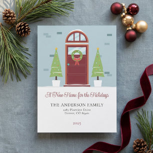 Tarjeta de Navidad de Anuncio de Mudanza para las 