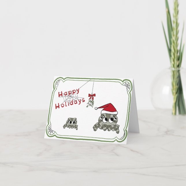 Tarjeta de Navidad de Arañas Tontas (Anverso)
