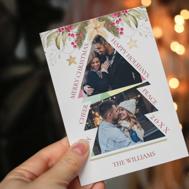 Tarjeta de Navidad de árbol con múltiples fotos (Subido por el creador)