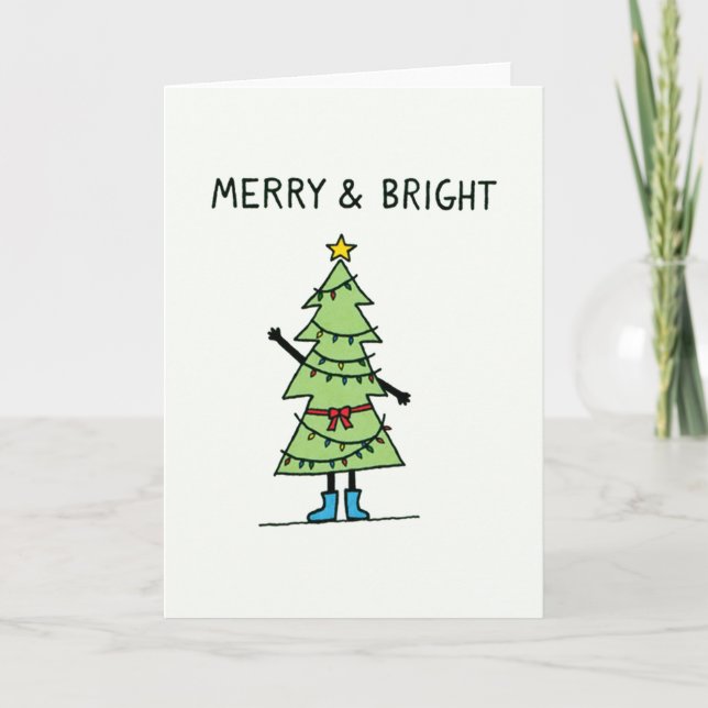 Tarjeta de Navidad de árbol de Navidad animado Ale (Anverso)