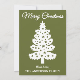 Tarjeta de Navidad de árbol de Navidad con letra m