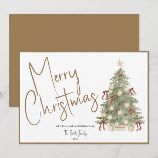 Tarjeta de Navidad de árbol de Navidad en acuarela