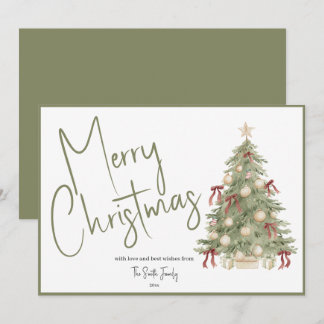 Tarjeta de Navidad de árbol de Navidad en acuarela