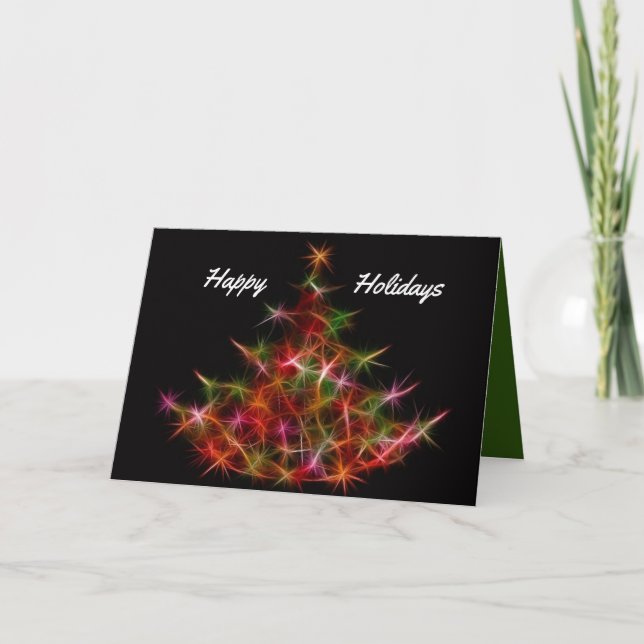 Tarjeta de Navidad de árbol de Navidad fractal (Anverso)