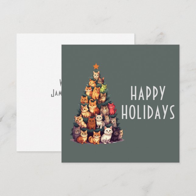 Tarjeta de Navidad de árbol de Navidad personaliza (Anverso / Reverso)