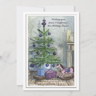 Tarjeta de Navidad de árbol de Navidad vintage