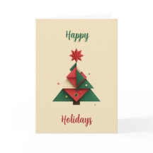 Tarjeta de Navidad de árbol geométrico moderno