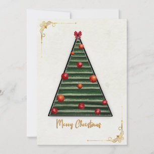 Tarjeta de Navidad de árbol geométrico moderno ele