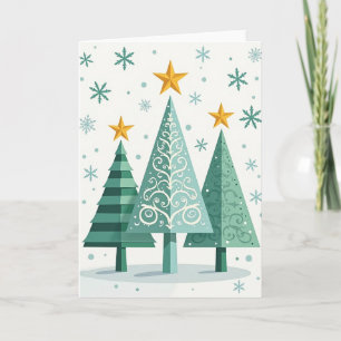 Tarjeta de Navidad de árbol gráfico