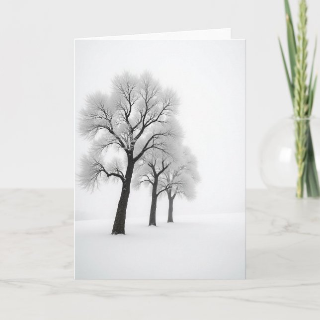 Tarjeta de Navidad de Árbol Helado (Anverso)