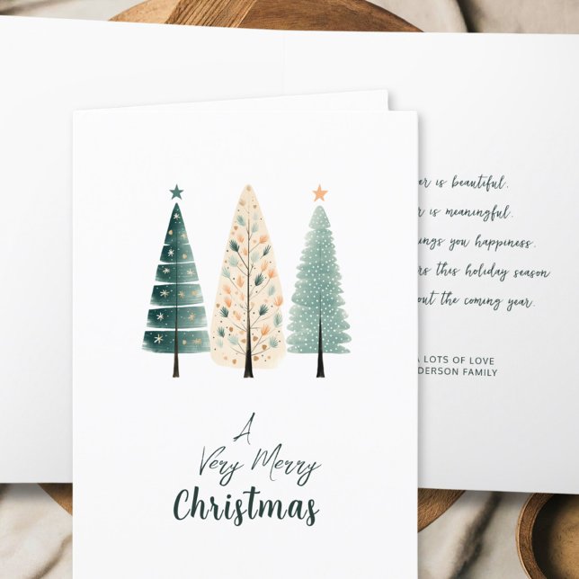 Tarjeta de Navidad de árbol minimalista de acuarel (Subido por el creador)