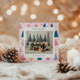 Tarjeta de Navidad de árboles de Navidad estilo ca