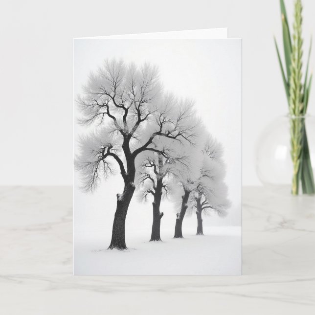 Tarjeta de Navidad de Árboles Helados (Anverso)